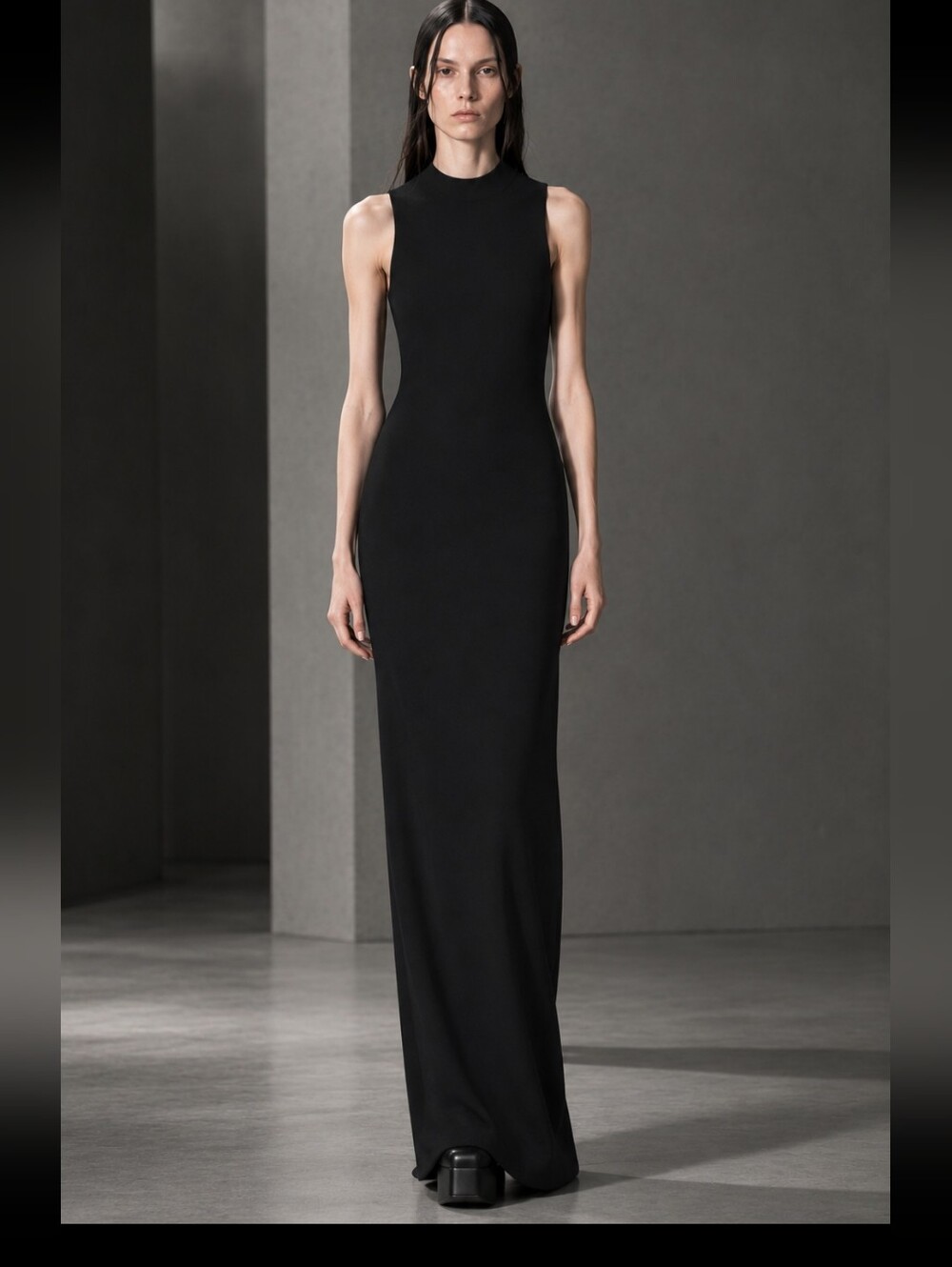 Rick Owens DRKSHDW Sleeveless Black Midi Dress - Classic Women's Dress
